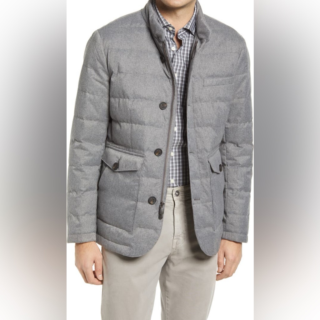 Johnnie-0 Men’s Gray Mick Water Resistant Puffer Coat | Xl